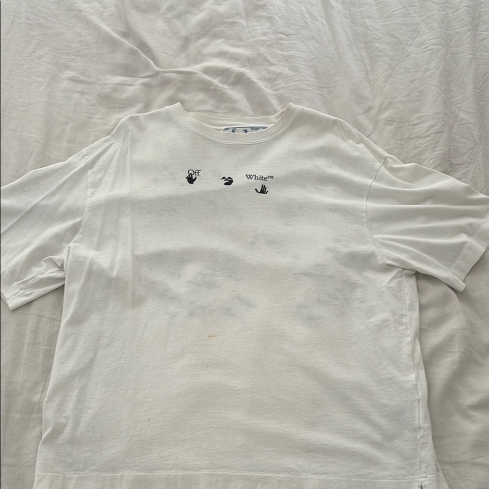 Off-White White Short Sleeve Tee Minimalist Design